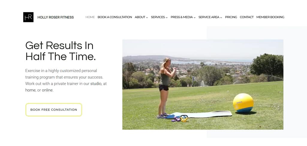 Holly Roser Fitness Preview of an online service platform connecting users with professional trainers and specialists.