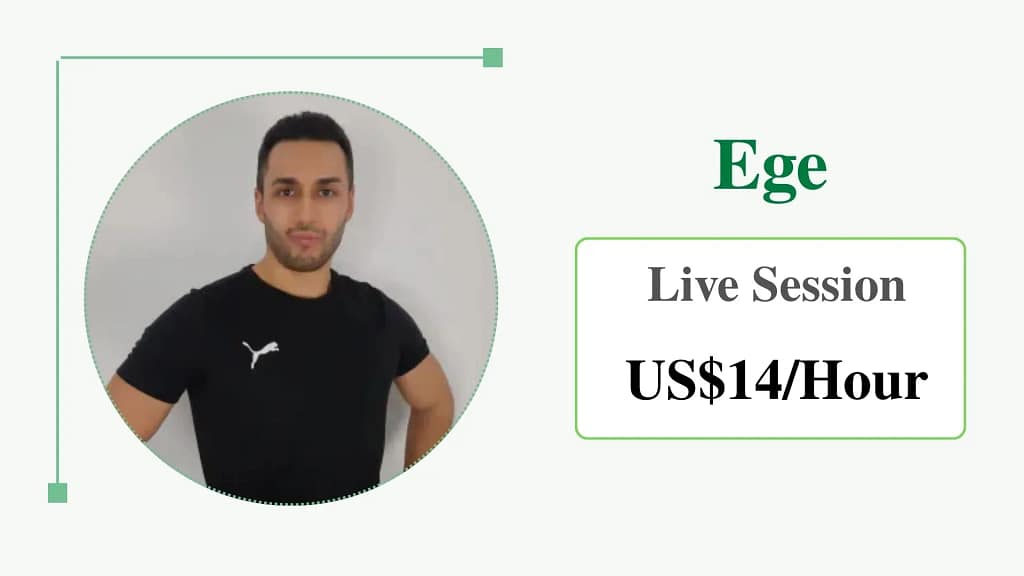 Ege Ege, affordable online personal trainer with live sessions for US$14/hour