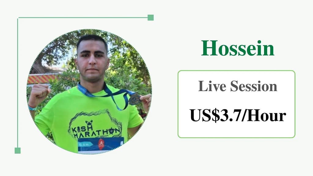 Hossein Hossein, affordable online personal trainer with live sessions for US$3.7/hour