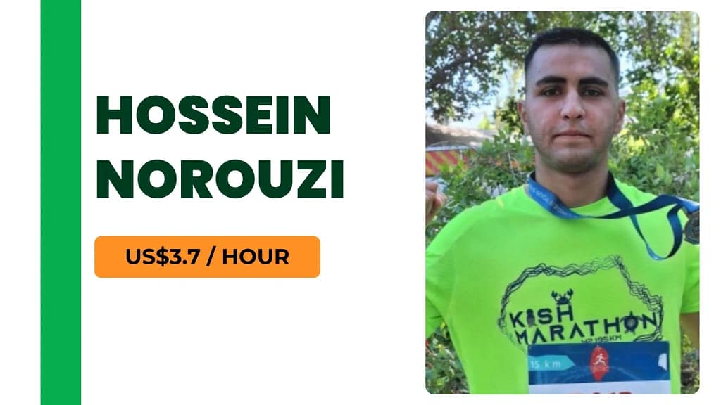 Profile image of Hossein Norouzi, an online fitness trainer offering personal training sessions for $3.7 per hour.