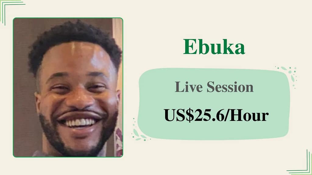 Ebuka, an affordable online personal trainer, offering live sessions for US$25.6 per hour.